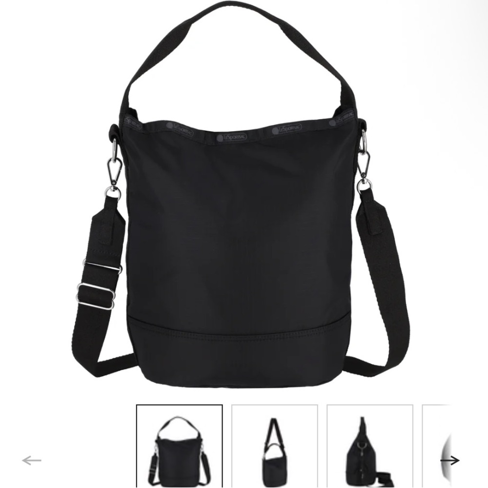 Lesportsac Black Convertible Bucket Bag
